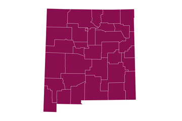 New Mexico administrative map. counties map of New Mexico, blank Map, empty map of New Mexico