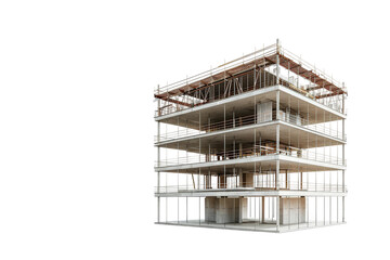 Building Under Construction Isolated on Transparent Background in High Definition Image Showing Construction Details and Clear View Ideal for Stock Photography and Digital Projects