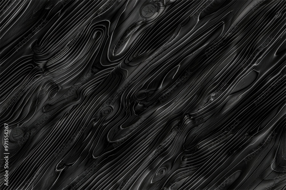 Aufkleber a textured black and white wood surface with swirling patterns and smooth lines, creating a modern a