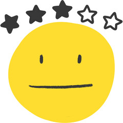 별점 만족도 노랑 얼굴표정 스티커