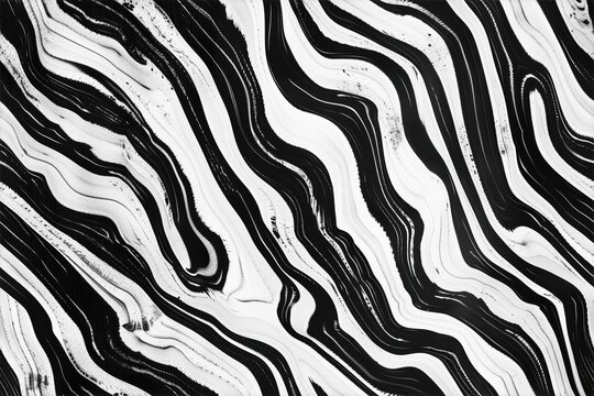 Black and white wood pattern with flowing lines and curves, creating a dynamic visual effect.