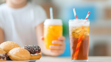 Two children enjoying refreshing drinks with ice and straws.