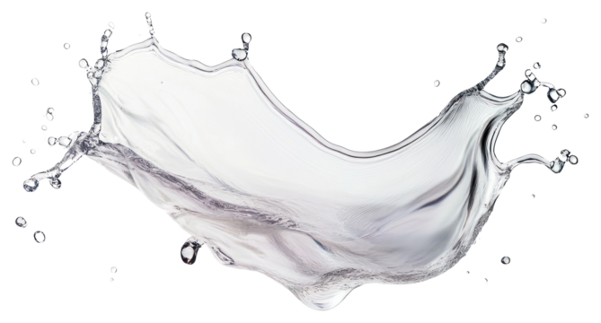 Clear gel splash water art illustrated.