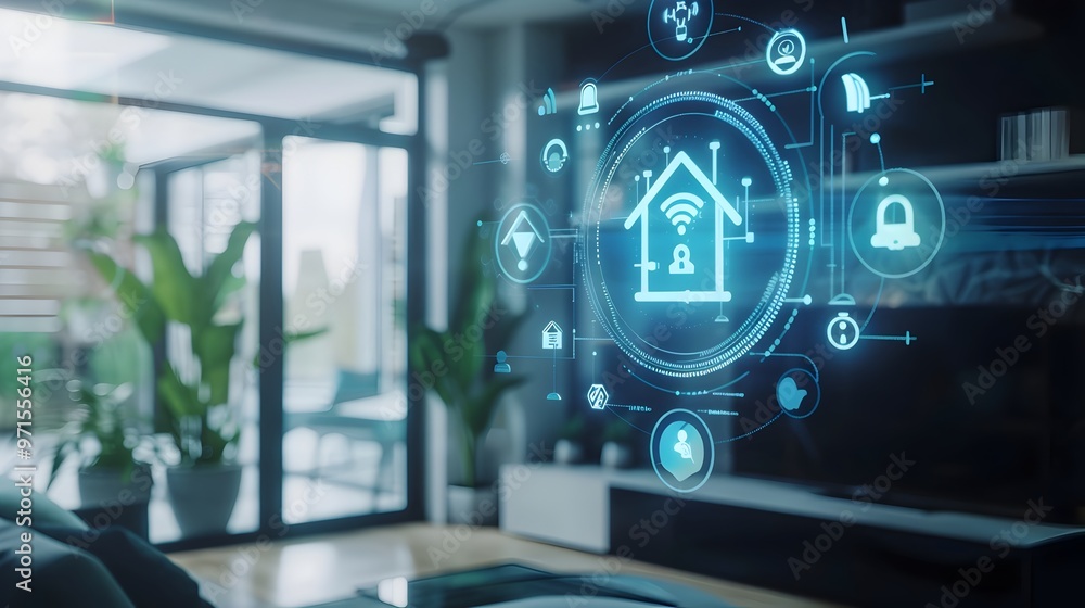 Poster ai powered smart home security system monitoring and alerting users of potential threats