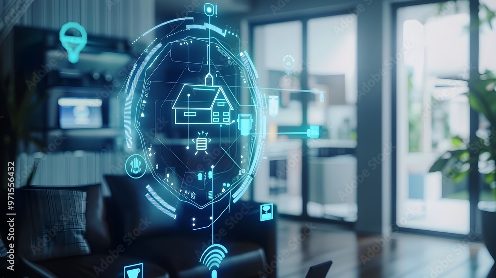 Poster ai powered smart home security system monitoring and alerting users of potential threats