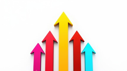 Different colored arrows converging into one, pointing upwards, symbolizing unified direction and team strength