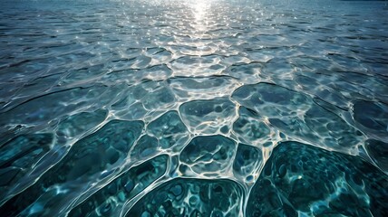 Obraz premium Experience the mesmerizing beauty of crystal clear water, watch as the tiny ripples glisten and dances beautifully. 