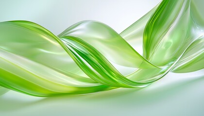 An abstract, symmetrical green wave pattern, undulating like grass in the wind, with fluid, organic movement