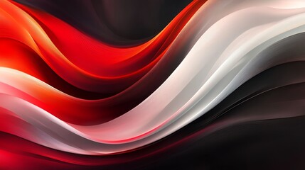 Fototapeta premium Abstract red, white, and black wave background.