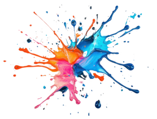 Spray paint splash art contemporary composition.