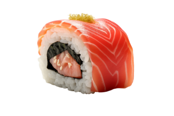 Sushi on transparent background. Sushi themes. Asian cuisine themes. Asian restaurant. Sushi making. PNG cut out. Image for graphic designer. Image for flyers.