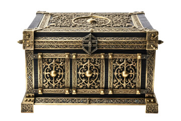 Single medieval storage treasure, full body centered, isolation against white background, high quality, stock photograph, ultra clear, highly detailed, studio lighting