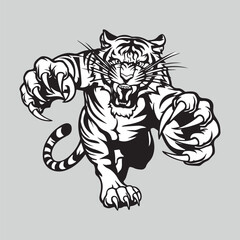 angry tiger vector illustration