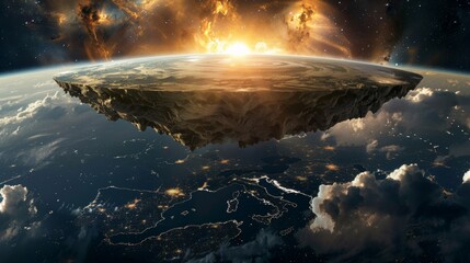 Breathtaking Representation of a Mystical and Captivating Floating Planet Earth in a Cosmic Dreamscape
