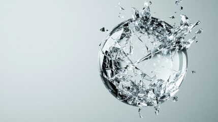 Fractured Investment Globe: A globe made of glass, with visible cracks running through various sectors like technology, finance, and manufacturing