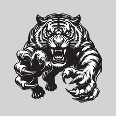 angry tiger vector illustration