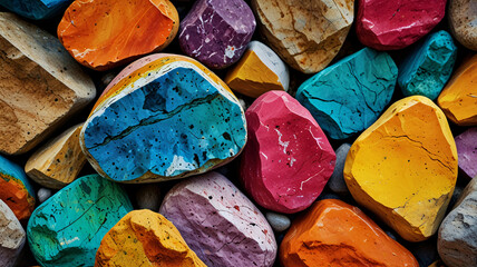 Colorful Rainbow Rocks Layered Solid Desktop Wallpaper.