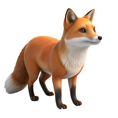 Obraz premium A majestic fox, isolated on transparent or white background.