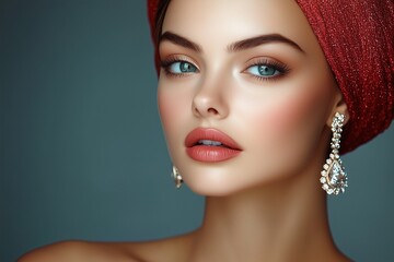 Fashion image of a beautiful young woman with accessories