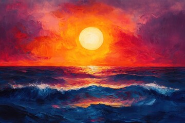 Fototapeta premium Sunset over the ocean