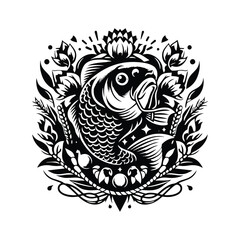 carp fish in folk art