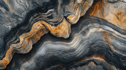 A Close-Up View of Swirling Layers of Sedimentary Rock