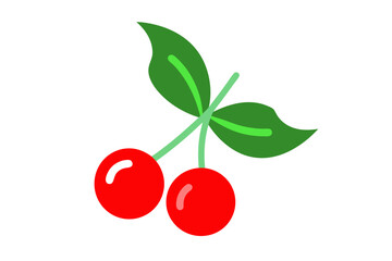 Christmas Cherry with Leaves Vector Line Art, SVG Design, Cut Files for Cricut & Silhouette