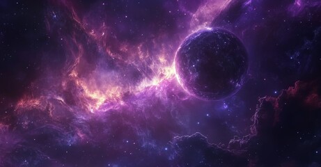 Captivating Cosmic Realm Ethereal Galaxy and Nebula Landscape in Vibrant Hues