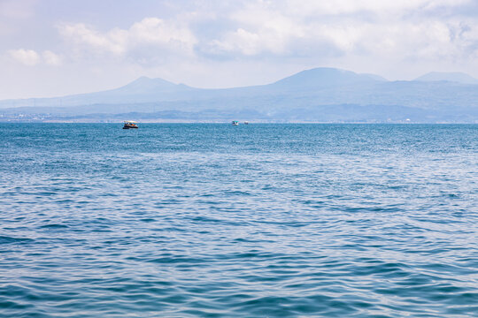 view of Lake Sevan, Armenia in summer