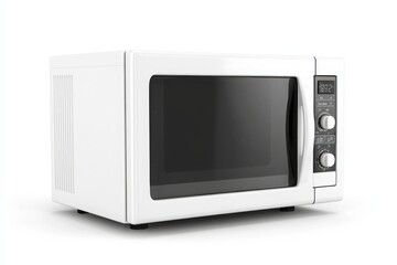 Obraz premium White Microwave Oven with Digital Controls