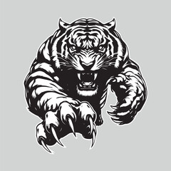 angry tiger vector illustration