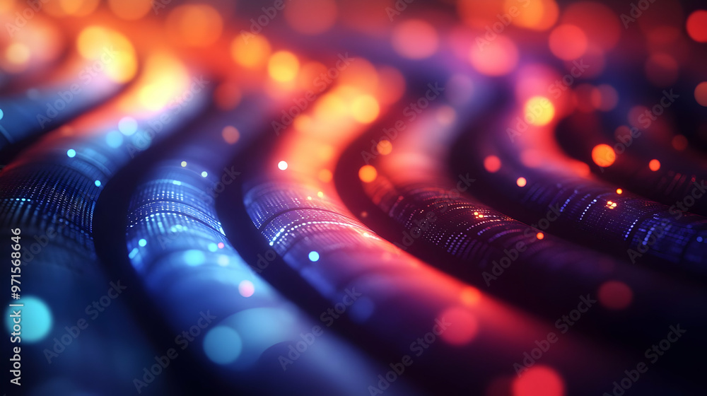 Aufkleber abstract waves of light and color create a vibrant, dynamic visual effect.