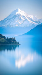 snow covered mountains landscape 
