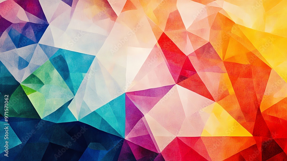 Aufkleber abstract geometric background with colorful triangles.