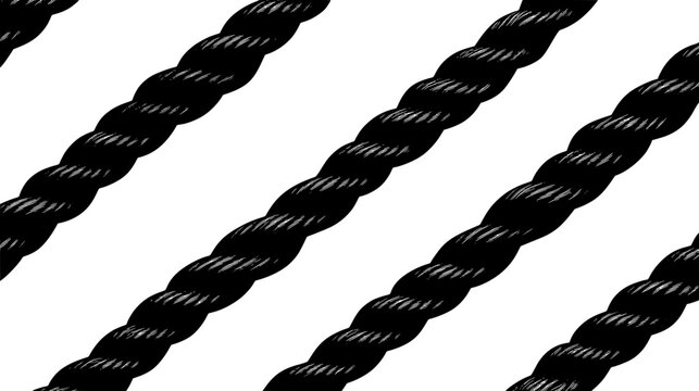 Licorice ropes displayed in parallel rows on a smooth, flat surface, vector illustration art