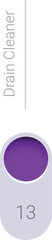 Drain cleaner product label featuring a purple gradient background, perfect for showcasing your brand