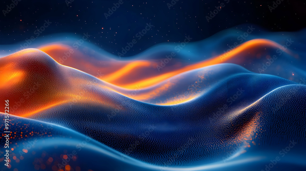Poster abstract waves of vibrant colors creating a dynamic, fluid visual experience.
