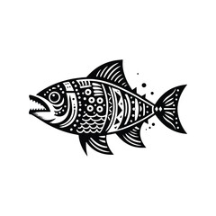 piranha fish in folk art