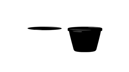 Two panna cotta cups side by side on a smooth, neutral surface, vector illustration art