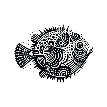 recommend clip art: Pufferfish in bohemian