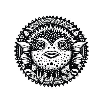 recommend clip art: Pufferfish in bohemian