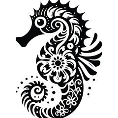 Obraz premium Seahorse in folk art
