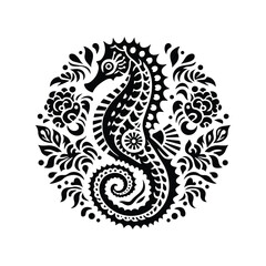 Seahorse in folk art