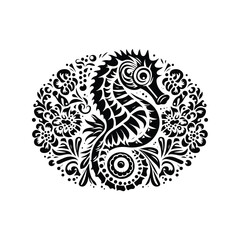 Seahorse in folk art