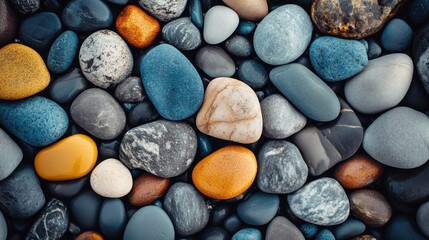 Smooth Colorful Stones Beach Pebbles Texture Background