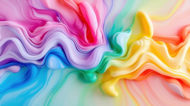 Rainbow of Moods: A flowing abstract river of colors, where each section of the river represents a different level of positivity and happiness