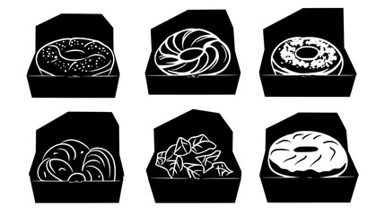 Apple cinnamon-flavored pastries placed in boxes, ready for gifting during the season, vector illustration art