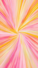 Obraz premium Soft pastel radial pattern with pink and yellow stripes creates vibrant, cheerful atmosphere