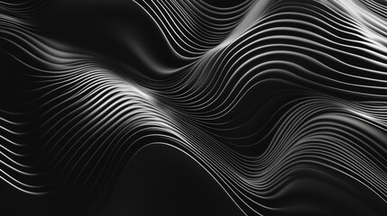Abstract black and white wavy lines background forming a modern pattern