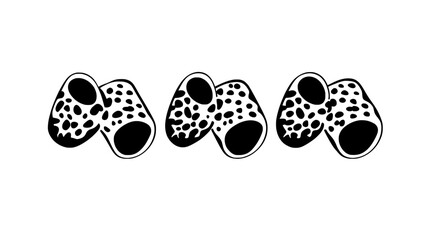 Four cannoli arranged symmetrically, evenly spaced, no distractions, vector illustration art